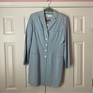3 PC Silk Jones New York Blue Classic Tailored Suit Jacket